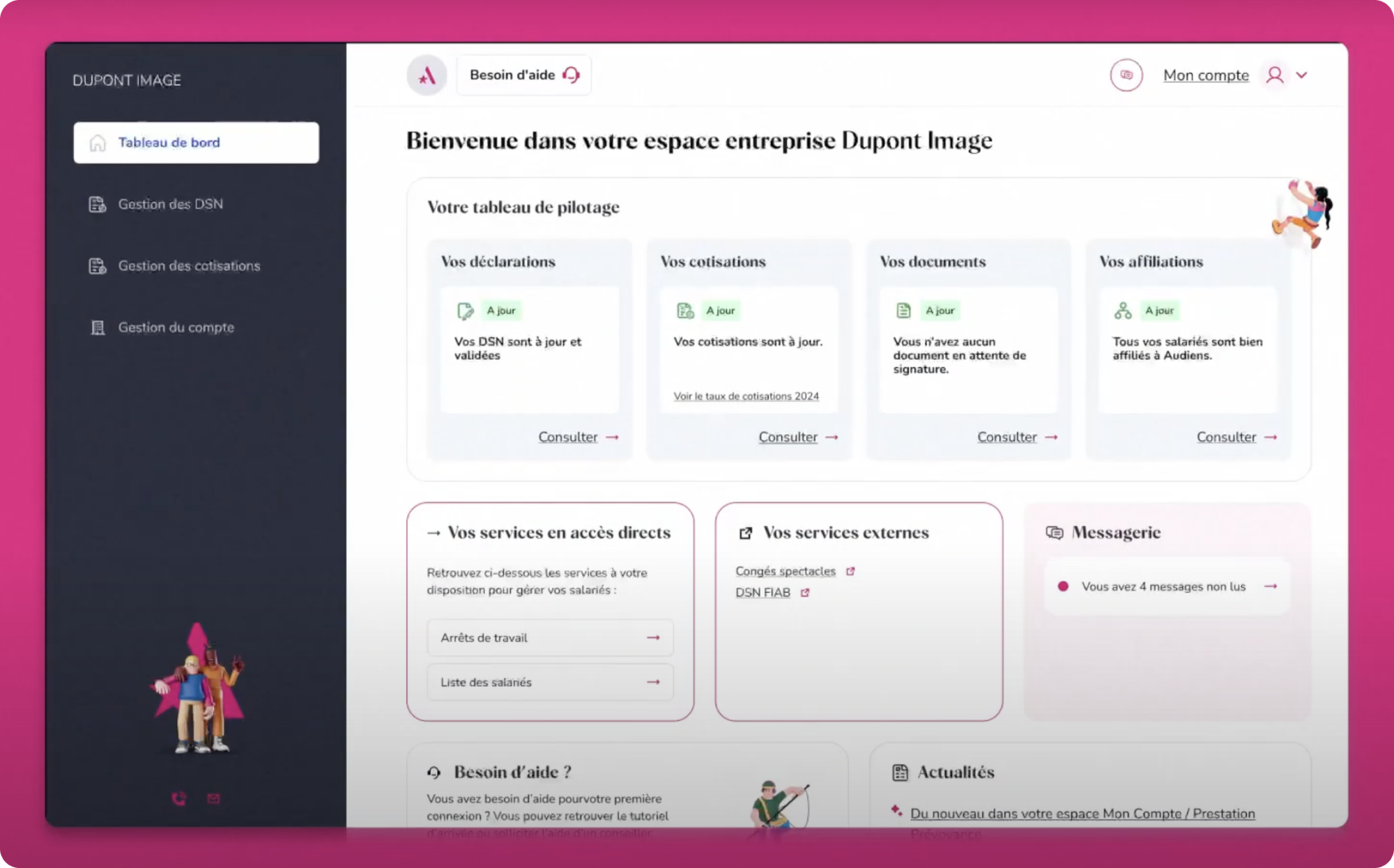 Solution Audiens — écrans ESE
