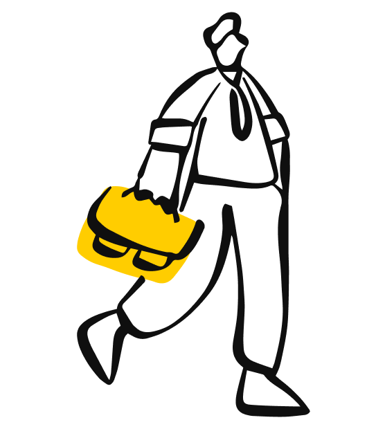 Illustration voyageur avec valise