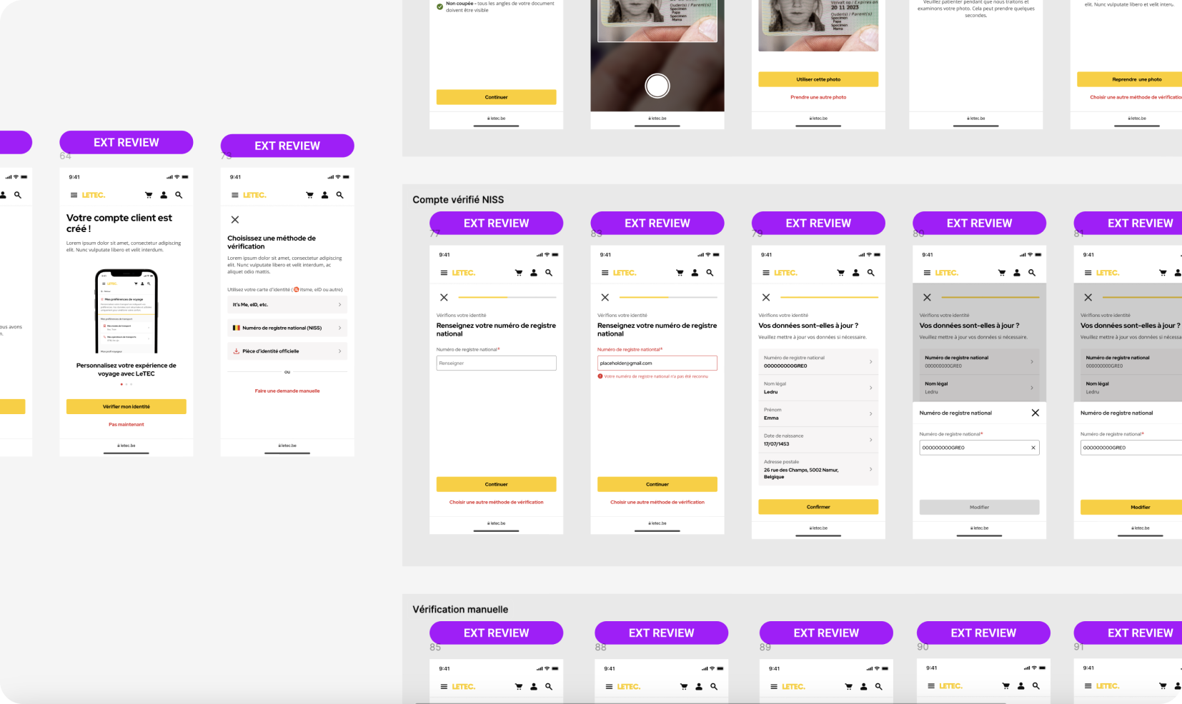 Solution LETEC — écrans de vérification